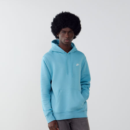 NIKE HOODIE CLUB SMALL LOGO BLEU/BLANC HOMME
