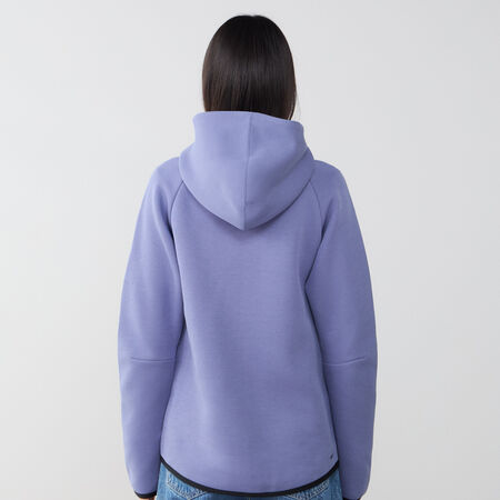 NIKE JACKET ZIP TECH FLEECE BLEU/NOIR FEMME