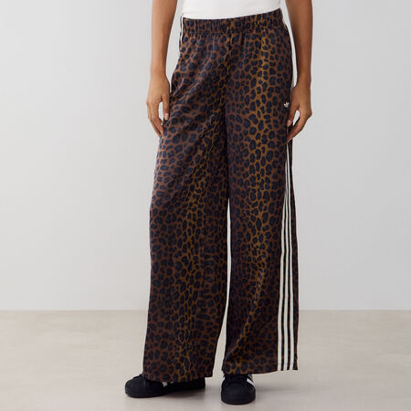 ADIDAS ORIGINALS PANT WIDE LEG LEO SATIN MARRON/BLANC DAMES
