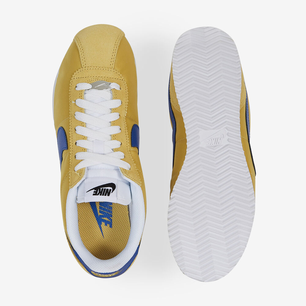 NIKE CORTEZ NYLON GEEL/BLAUW SNEAKERS DAMES