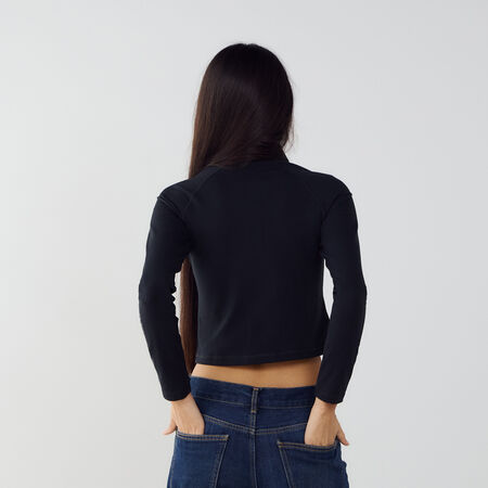 NIKE TOP FULL-ZIP GLS ZWART DAMES