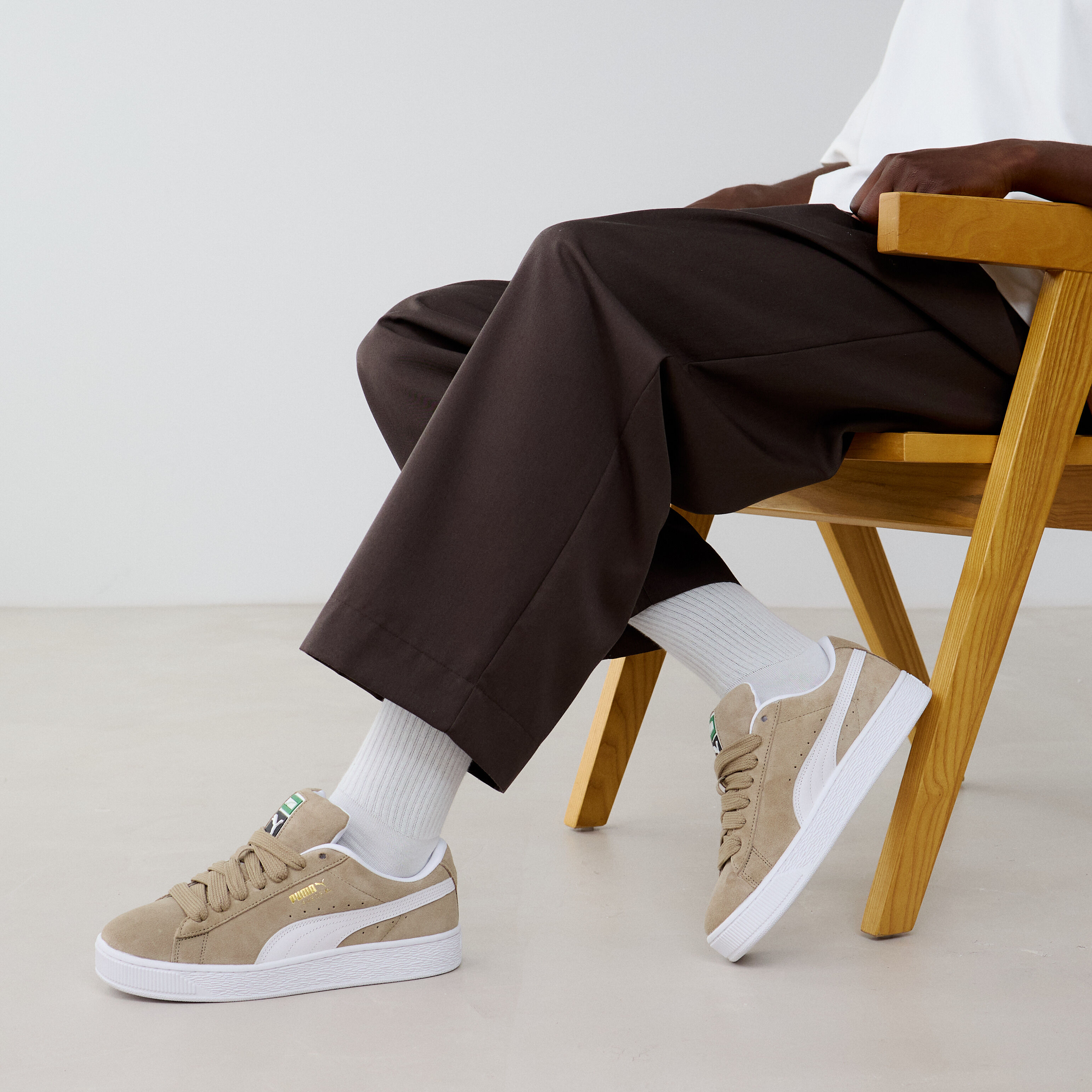 PUMA SUEDE XL BEIGE BLANC SNEAKERS HOMME Courir.be