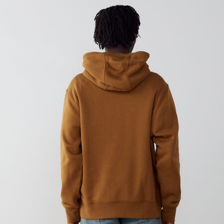 NIKE HOODIE CLUB SMALL LOGO MARRON/BLANC HOMME