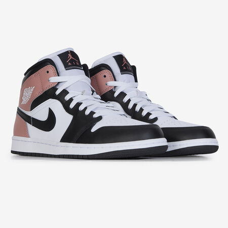 JORDAN AIR JORDAN 1 MID BLANC/ROSE HEREN