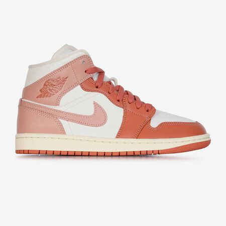 JORDAN AIR JORDAN 1 MID BLANC/ROUGE FEMME