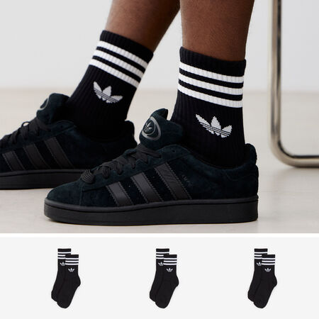 ADIDAS ORIGINALS CHAUSSETTES X3 CREW 3 STRIPES NOIR/BLANC UNISEX