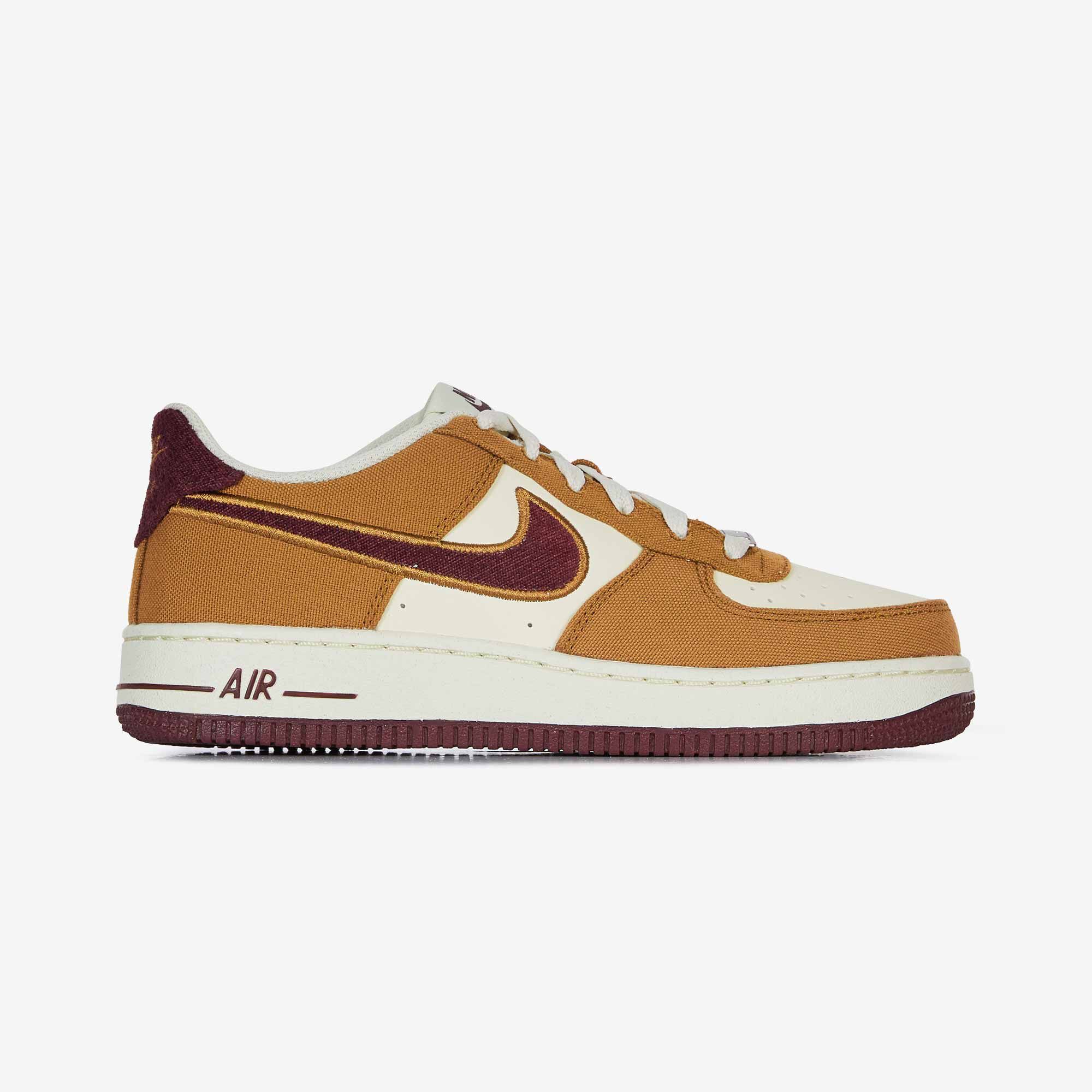 NIKE AIR FORCE 1 LOW MARRON BEIGE SNEAKERS KINDEREN Courir.be