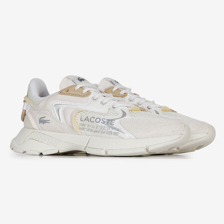 LACOSTE l00 L003 NEO BLANC/BEIGE FEMME