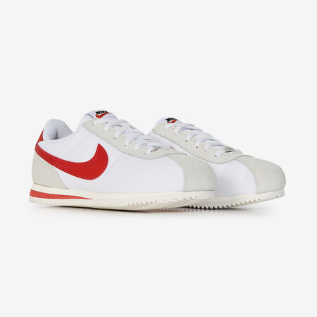 NIKE CORTEZ NYLON BLANC/ROUGE JUNIOR