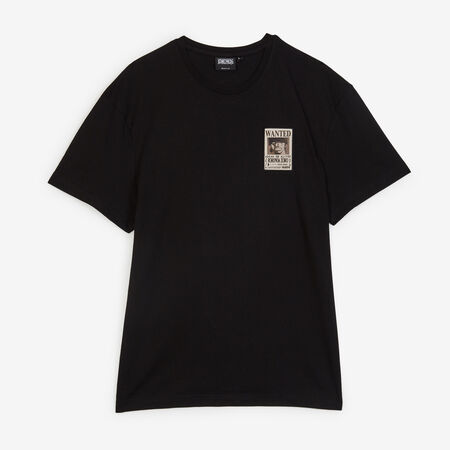 ONE PIECE TEE SHIRT WANTED ZORO NOIR HOMME