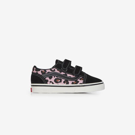 VANS OLD SKOOL V LEOPARD NOIR/ROSE BABY
