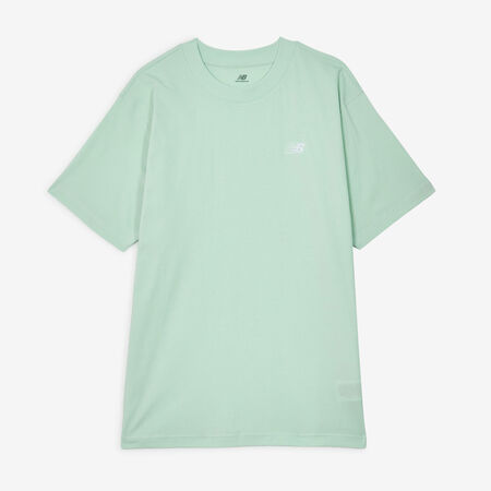 NEW BALANCE TEE SHIRT SMALL LOGO VERT/BLANC HOMME