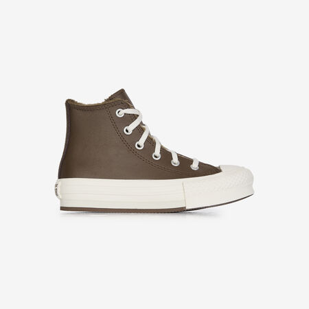 CHUCK TAYLOR ALL STAR LIFT HI COZY : MARRON/BLANC