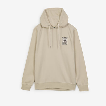 ONE PIECE HOODIE WANTED LUFFY BEIGE HEREN