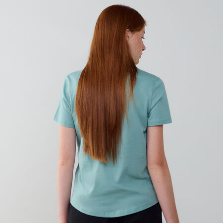 NIKE TEE SHIRT BIG SWOOSH ESSENTIAL BLEU/BLANC DAMES