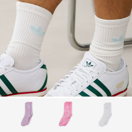 ADIDAS ORIGINALS CHAUSSETTES X3 CREW TIE DYE ROSE/BLANC MIXTE