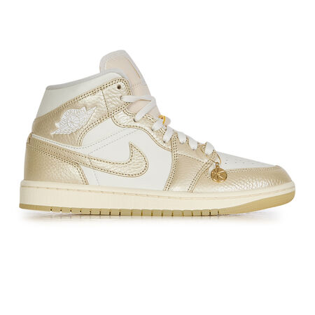 AIR JORDAN 1 MID SHIMMER : BLANC/OR
