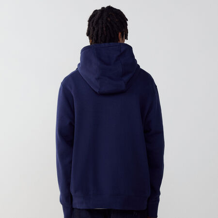 NIKE HOODIE CLUB SMALL LOGO MARINE/BLANC HOMME