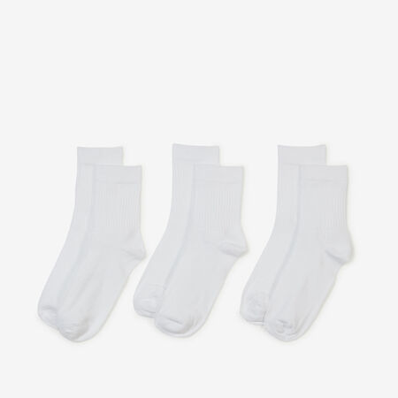 COURIR PACK CHAUSSETTES X3 MID CREW BLANC MIXTE