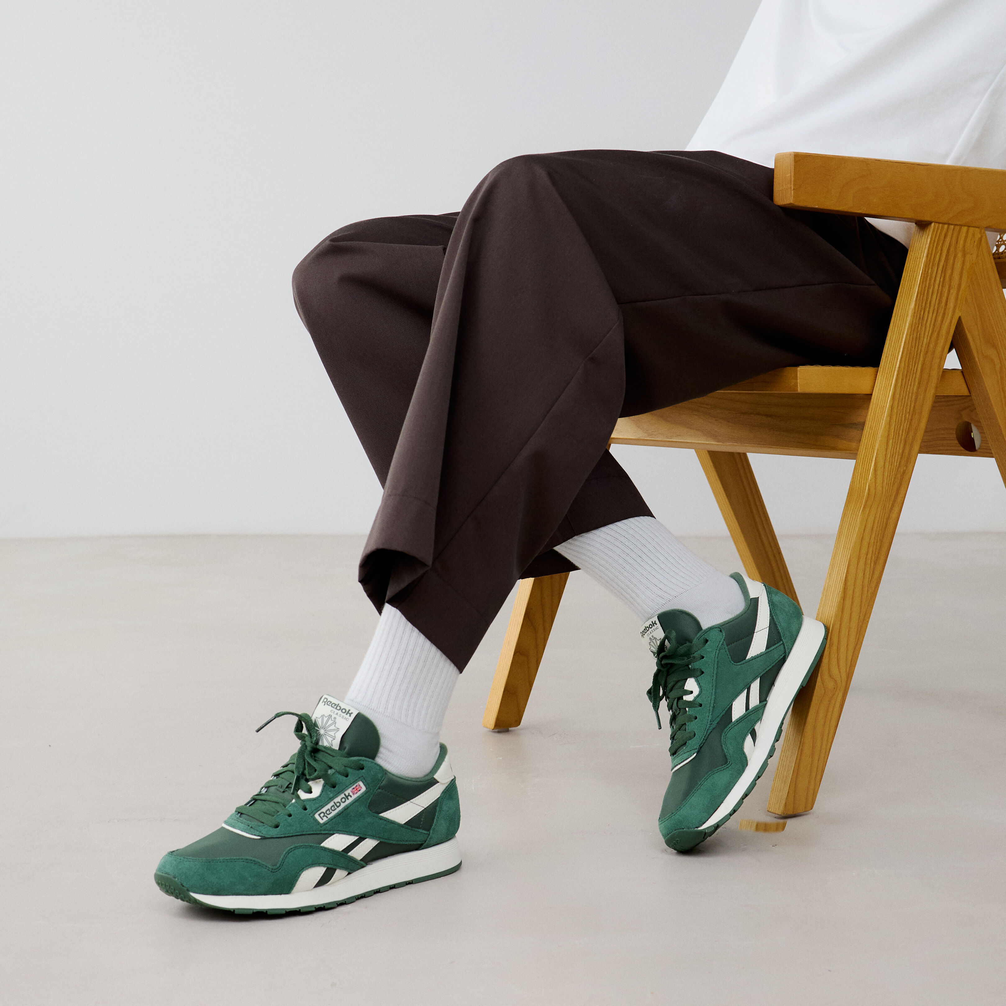 REEBOK CLASSIC NYLON VERT SNEAKERS HOMME Courir.be