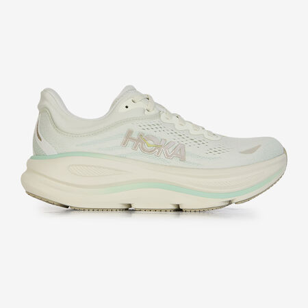 HOKA BONDI 9 BEIGE/VERT DAMES