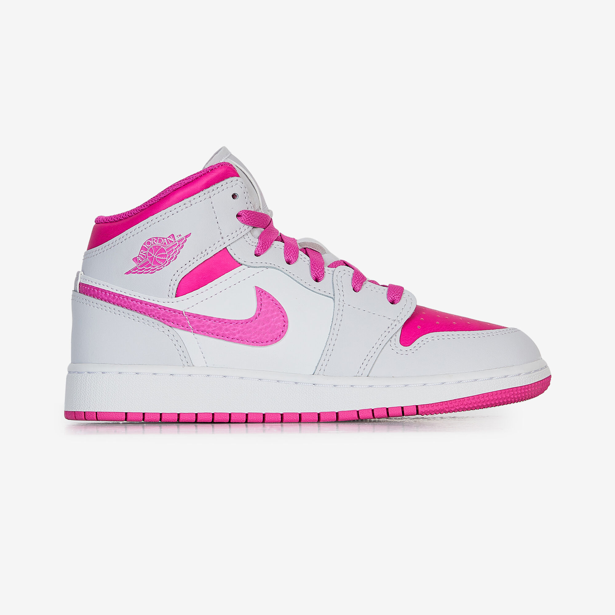 JORDAN AIR JORDAN 1 MID GRIS ROSE SNEAKERS ENFANT Courir.be