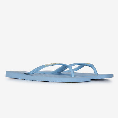 HAVAIANAS SLIM SQUARE LOGO POP UP BLEU DAMES