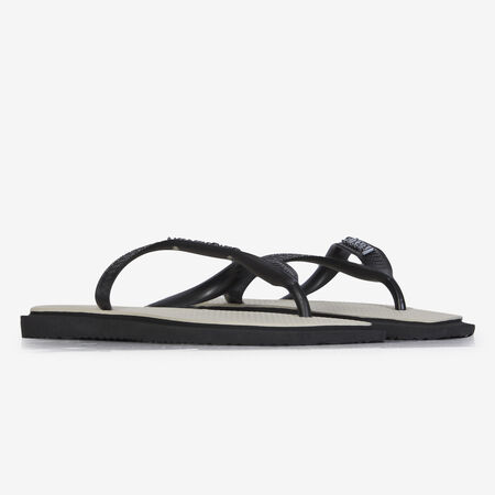 HAVAIANAS TOP SQUARE FUSION BEIGE/NOIR DAMES