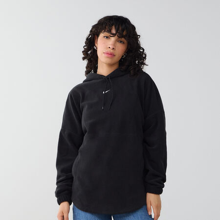NIKE HOODIE HALF-ZIP POLAR NOIR/BLANC FEMME