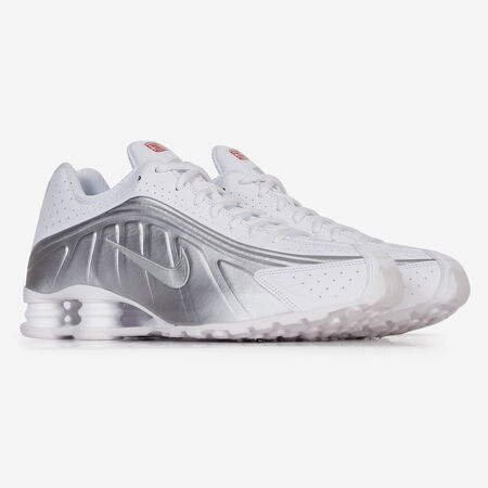 NIKE shox SHOX R4 BLANC/ARGENT HOMME