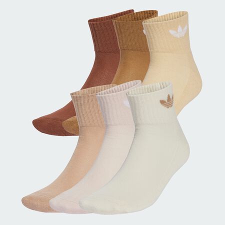 ADIDAS ORIGINALS CHAUSSETTES X6 QUARTER TREFOIL BEIGE/MARRON HOMME