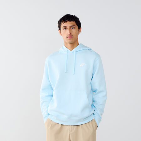 NIKE HOODIE CLUB SMALL LOGO BLEU/BLANC HOMME