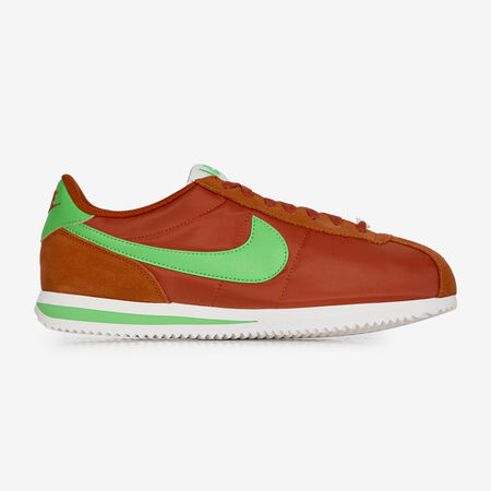 NIKE cortez CORTEZ NYLON VERT/ORANGE HOMME