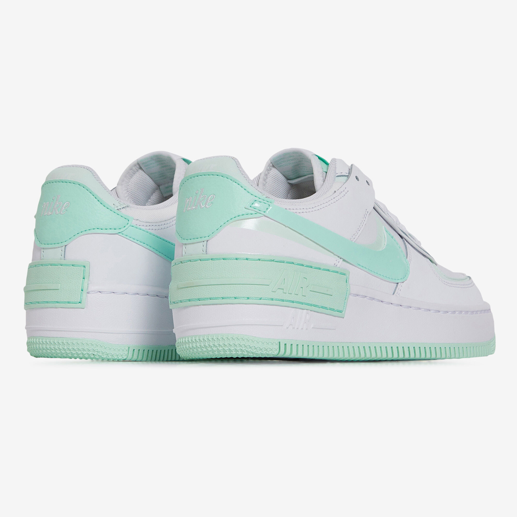 NIKE AIR FORCE 1 SHADOW BLANC VERT SNEAKERS FEMME Courir.be
