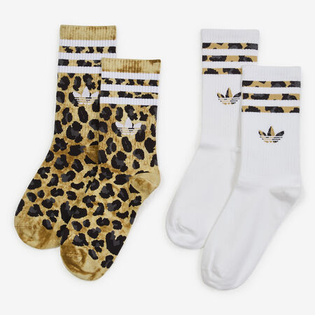 ADIDAS ORIGINALS CHAUSSETTES X2 CREW LEOPARD MARRON/BLANC UNISEX