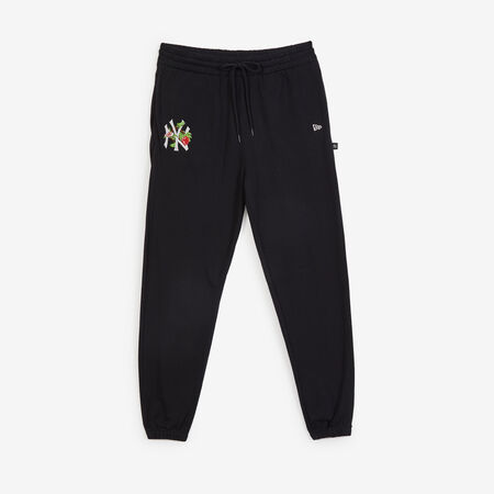NEW ERA PANT JOGGER NY YANKEES FLORAL EMBRO LOGO NOIR/BLANC HOMME