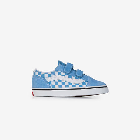 VANS old skool OLD SKOOL V CHECKERBOARD BLEU/BLANC BÉBÉ