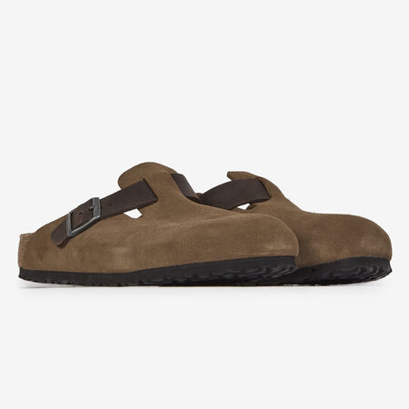 BIRKENSTOCK BOSTON LEATHER MIX DARK TEA MARRON HOMME