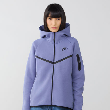 NIKE JACKET ZIP TECH FLEECE BLEU/NOIR FEMME