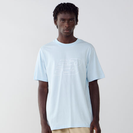 NEW BALANCE TEE SHIRT FLYING LOGO BLEU/BLANC HEREN