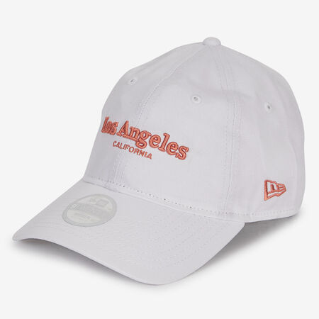 NEW ERA 9TWENTY WOMEN LOS ANGELES WORDMARK BLANC/ROSE HOMME