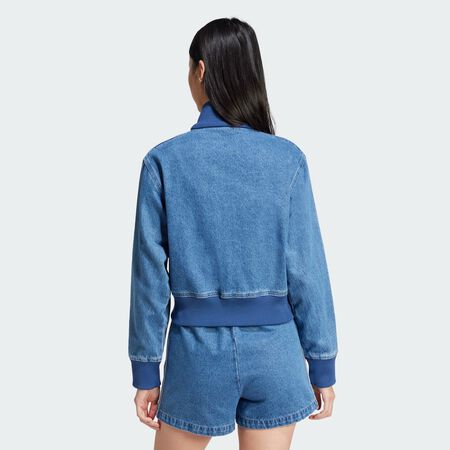 ADIDAS ORIGINALS JACKET FZ ADICOLOR DENIM BLEU/BLANC FEMME