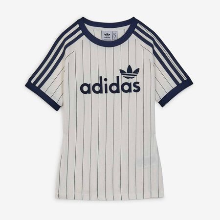 ADIDAS ORIGINALS TEE SHIRT SLIM 3 STRIPES BEIGE/NOIR FEMME