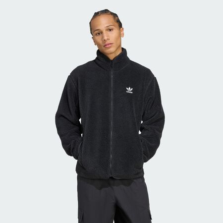 ADIDAS ORIGINALS JACKET FZ TEDDY FLEECE NOIR/BLANC HOMME