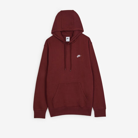 NIKE HOODIE CLUB SMALL LOGO BORDEAUX/BLANC HOMME