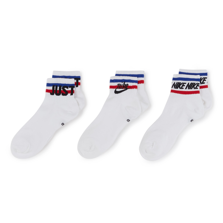 NIKE CHAUSSETTES X3 QUARTER MULTI LOGO BLANC MIXTE