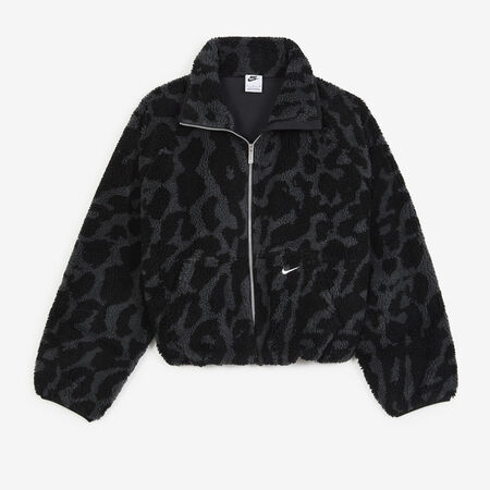 NIKE JACKET FZ SHERPA AOP NOIR/BEIGE FEMME