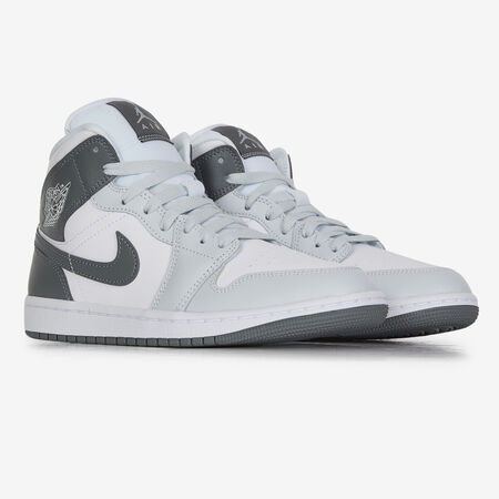 JORDAN AIR JORDAN 1 MID BLANC/GRIS DAMES