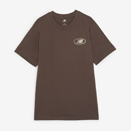 TEE SHIRT OVAL LOGO : MARRON/BEIGE