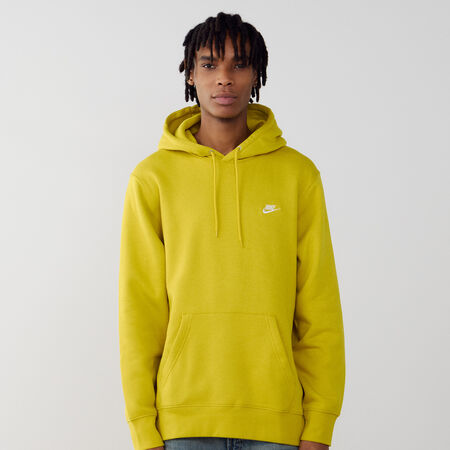 NIKE HOODIE CLUB SMALL LOGO JAUNE/BLANC HEREN